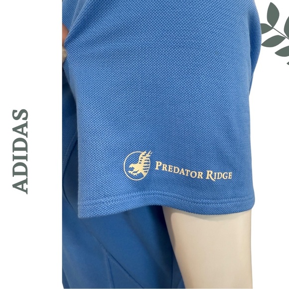Adidas Predator Ridge Golf Shirt – Light Blue, Flared Drawstring Hem Size Large - Picture 9 of 9